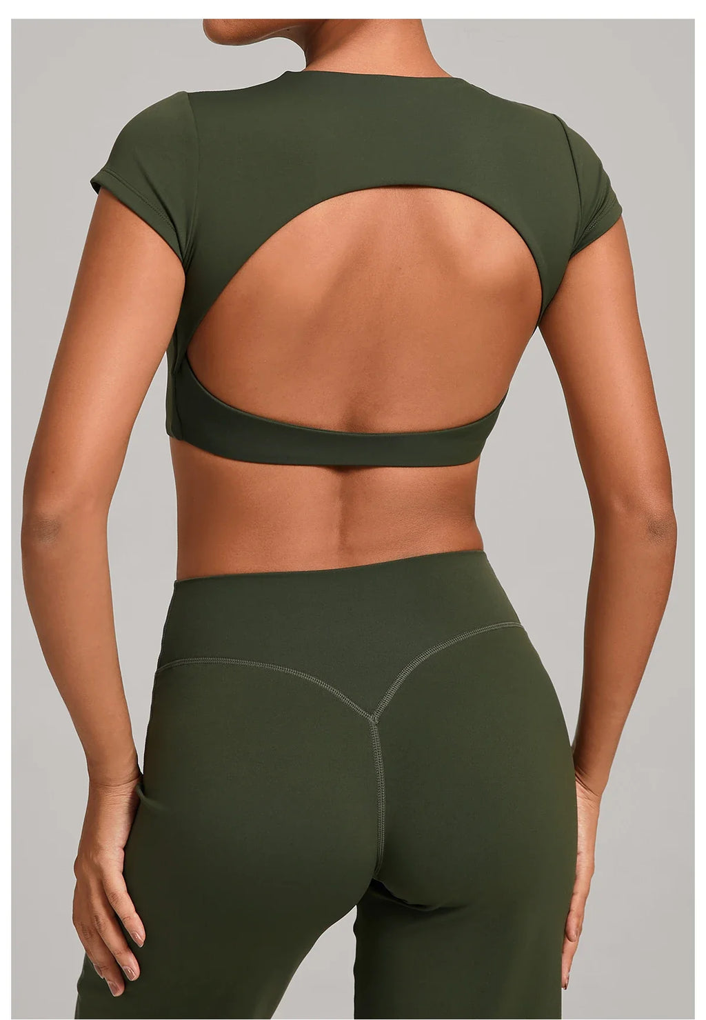 No Padded Women's Yoga T-shirt Short Sleeves Bra Backless Fitness Top Beautiful Back Gym Clothes Form-fitting Running Tee