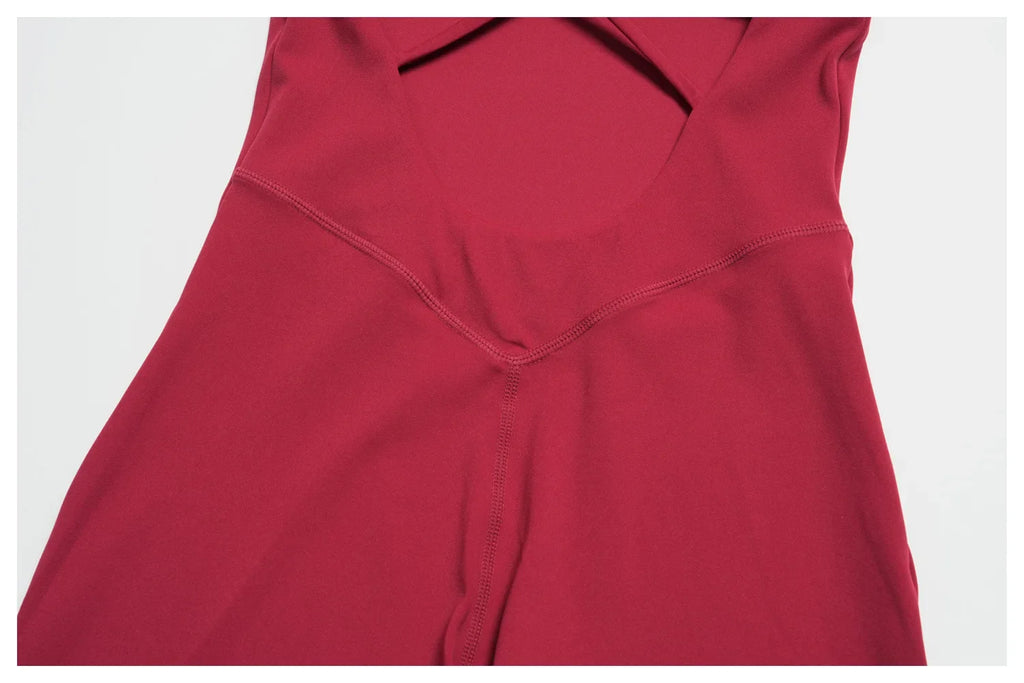 Summer New Hollow Open Back Criss Cross Yoga Jumpsuit Women Outdoor Solid Sleeveless Hip Lifting Pleate Sports Fitness Suits