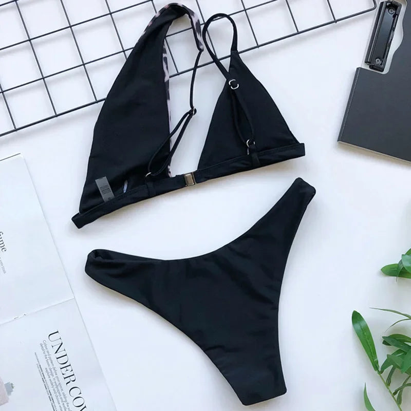 2026 Asymmetric One Shoulder Bikini Women Swimsuit Female Swimwear Two Pieces Bikini Set Hollow Out Bathing Suit Swim Beach Wear