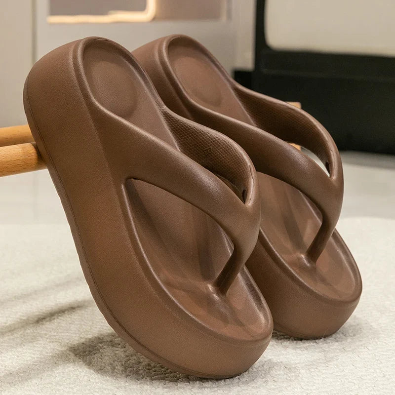 Chunky Platform Flip Flops for Women Summer 2025 Clip Toe Thick Bottom Cloud Slippers Woman Beach Non-Slip Soft Sole Flip Flops