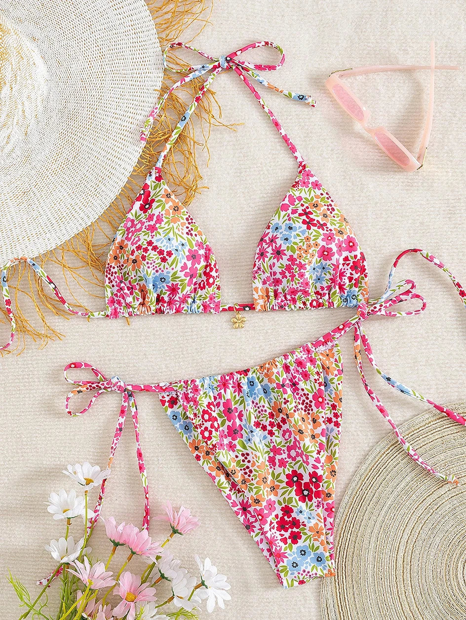 Sexy Micro Bikini Women Swimsuit Trend Two-piece Thong Bikini Set Lace Up Beach Wear Female Swimwear for Woman Bathing Suit
