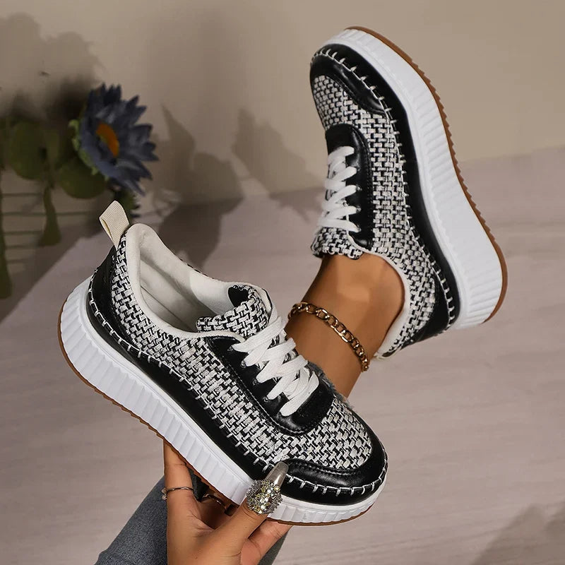 Punk Mixed Color Platform Sneakers for Women 2025 Fashion Thick Bottom Vulcanized Shoes Woman Cozy Non Slip Walking Shoes 43
