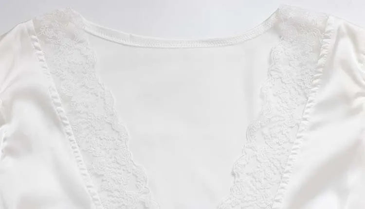 Ahagaga Causal Women Tops Solid Lace -Neck Short Sleeves Satin Slim Button Regular Eelgant Streetwear Tees Female Basic T Shirts