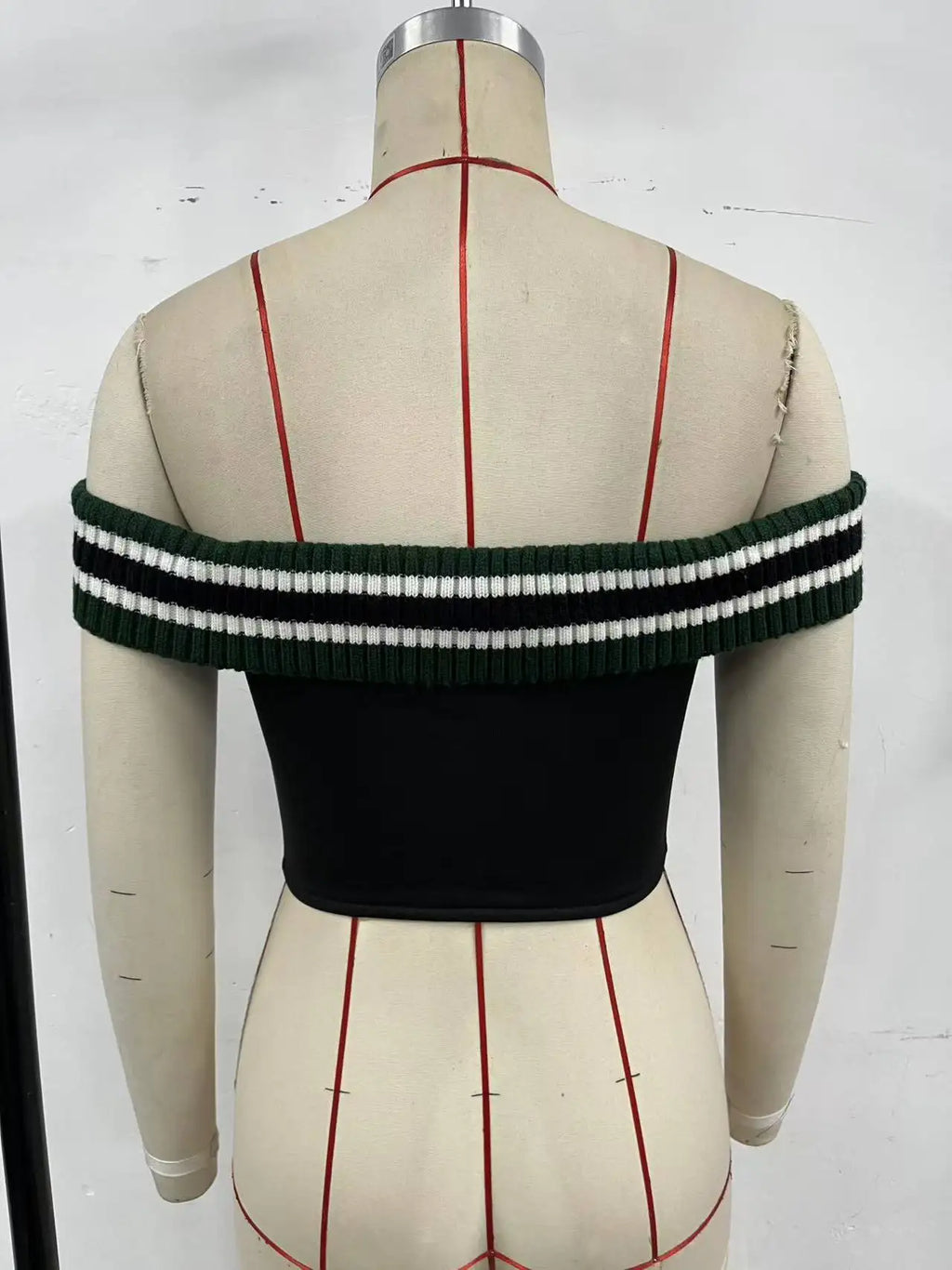Sexy Green Black Knitted Patchwork Corset Tops Women's Sleeveless Vest 2026 Bandage Cross Off Shoulder Fishbone Y2K Tanks Top