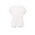 Women's Fashion Casual Short-Sleeve Round-Neck Tight-Fitting Top White Short Sleeve T Shirt Crew Neck Back Slit Casual Top P5RN