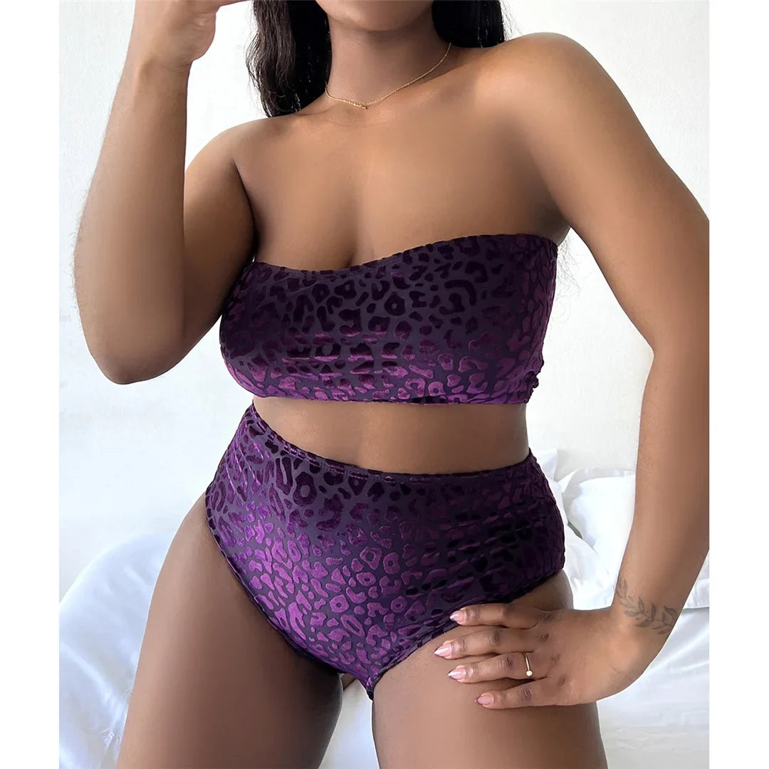 0XL - 4XL New Leopard Bikini Plus Size Large Size Swimwear Women Swimsuit Female Two-pieces Bikini set Bather Bathing Suit K3977