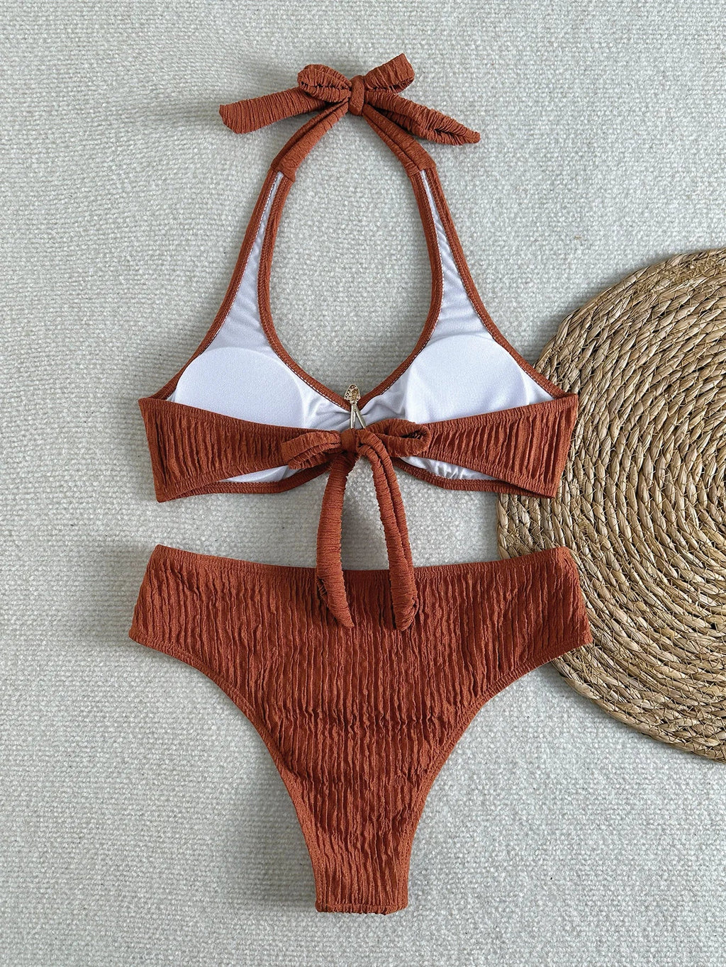 Sexy Metal Starfish Bikini Set 2026 Women Green Brown Push Up Bra High Waist Swimsuit Bathing Suit Vacation Two Piece Swimwear