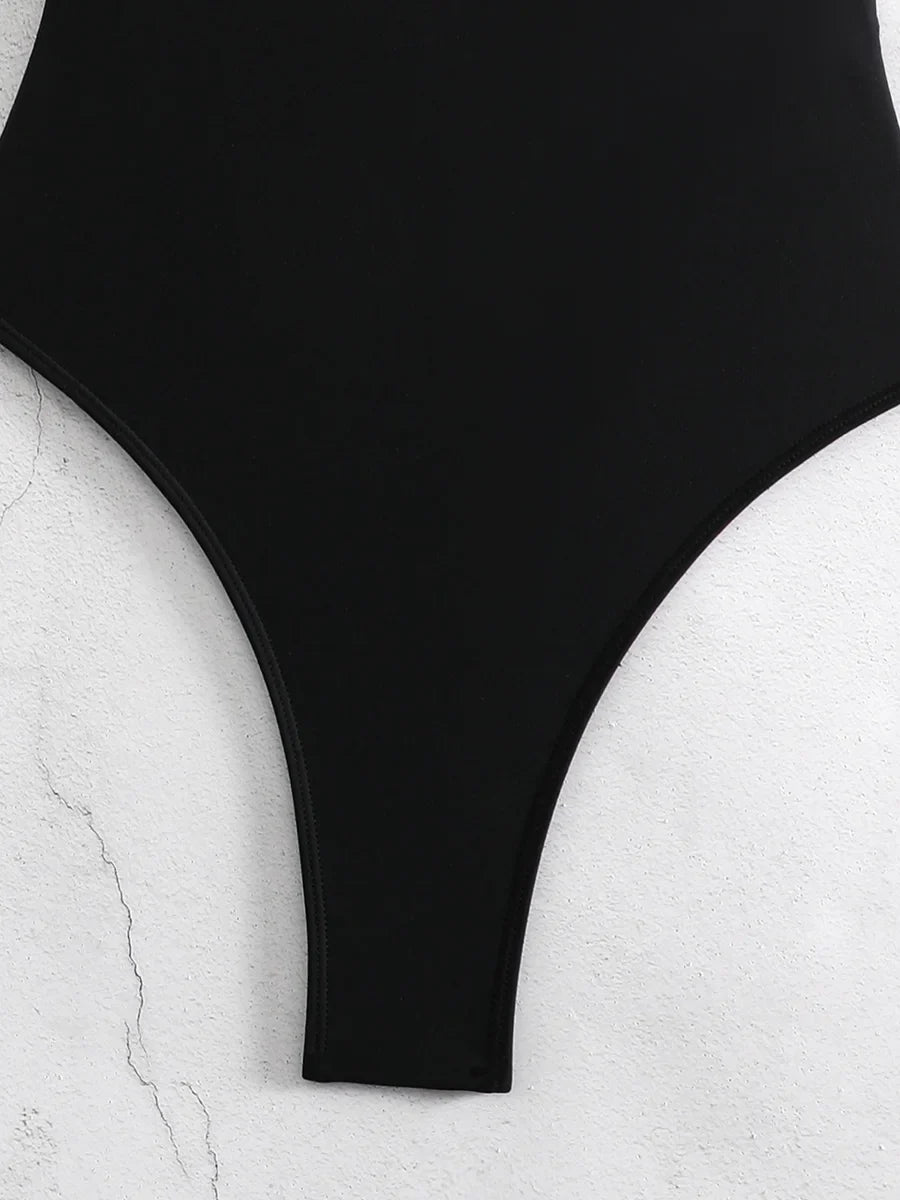 2026 Splicing Underwired V-Bar Women Micro Thong Swimwear One Piece Swimsuit Female Backless Monokini High Cut Bathing Suit Swim