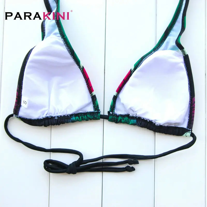 DEKA Women Printed Bikini Set Swimwear Brazilian Diamond  Halter Bandage Bathing Suit Push Up Swimsuit Biquini Summer Beachwear