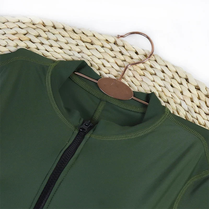 Long Sleeve Swimwear 2024 Surfing Bathing Suit Women Backless Print One Piece Swimsuit Retro Rashguard Monikini Bodysuit