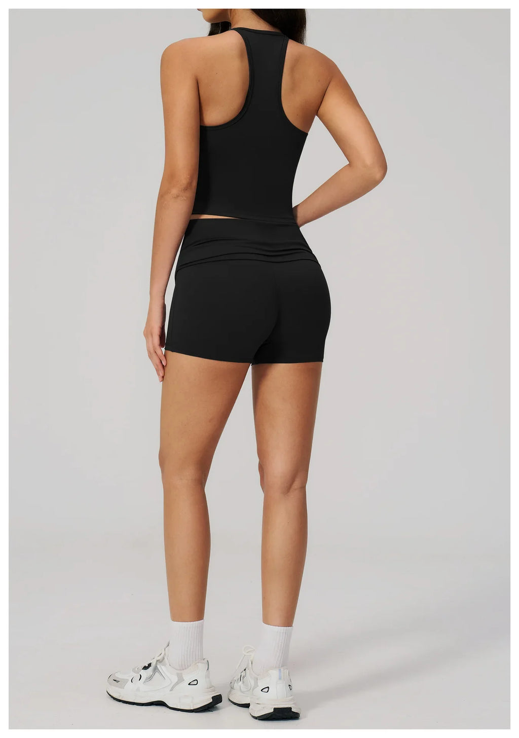 Summer 2Pcs Yoga Sets Women Camisole Slimming Sports Tank Top Pleate High Waist Shorts Fitness Suit Gym Running Excersize Wear