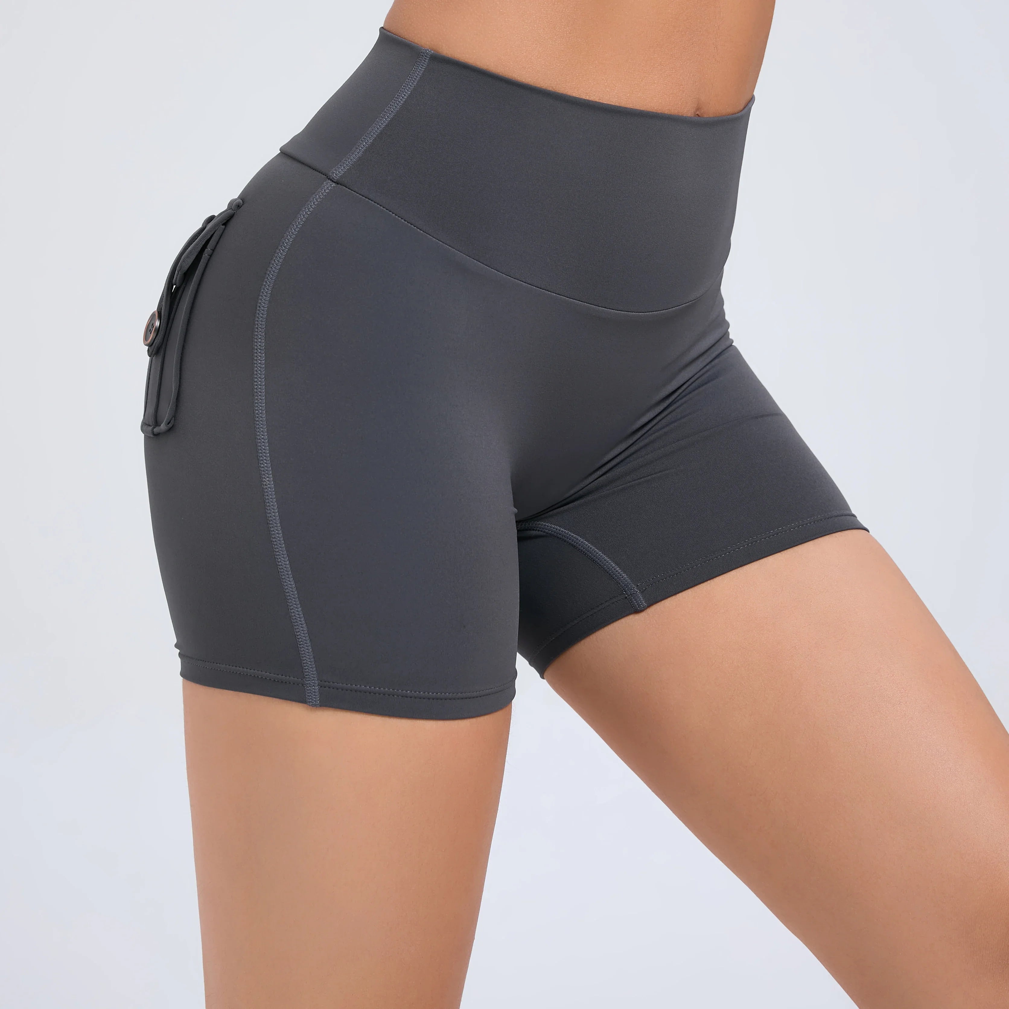 Peach Butt Fitness Shorts Women's Exercise Three-Quarter Pants Cargo Air Dry Pocket Yoga Tight Lift Summer