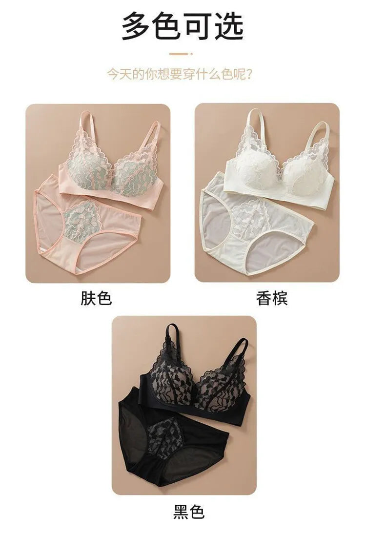 Japanese Sexy Lace Bralette Wireless Bra for Small Chest, Push Up, Side Coverage, Fights Sagging, New Trendy MOYISU Sexy Tushy B