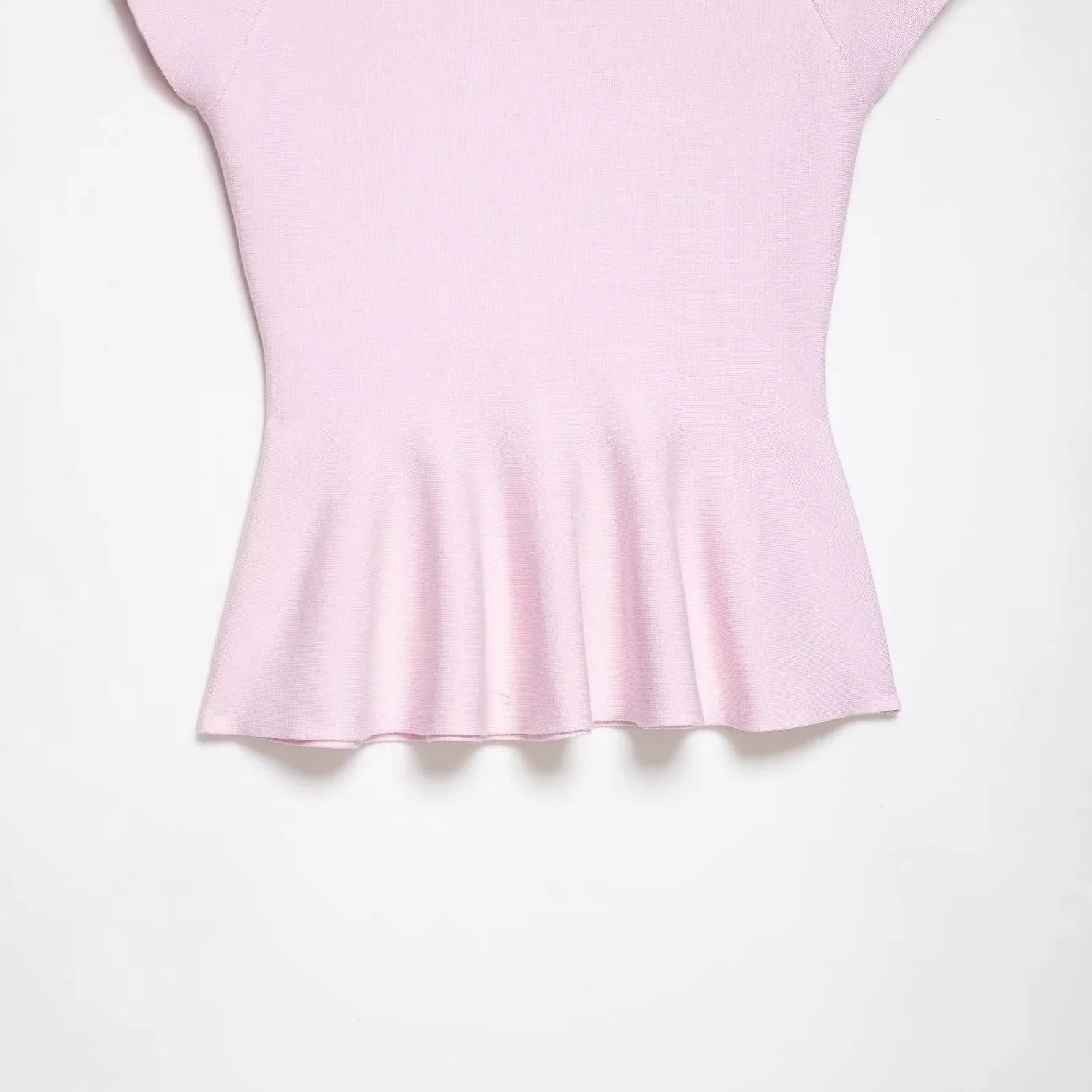 Women's Fashion Skirt Knit Top Women Pink Solid Color V Neck Short Sleeve Knit Top Hem Slim Fit Casual Elegant For Summer HFZN