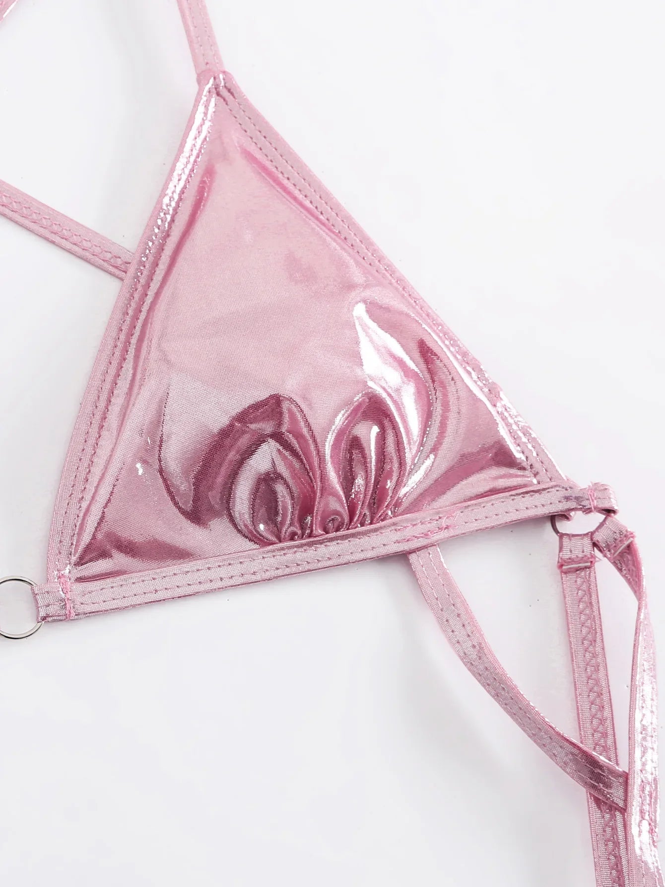 Shiny PU Leather Criss Cross Backless One Piece Swimsuit Women Swimwear Female High Cut Monokini Micro Thong Bathing Suit Swim