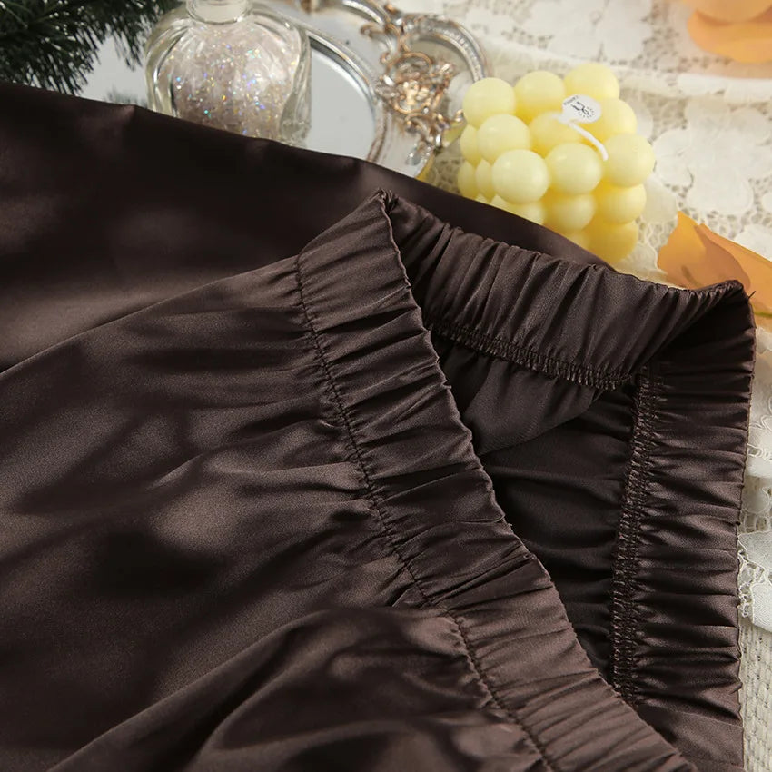 2026 New Women's Home Clothes Open Cardigan Belted Sleepwear Loose Long Sleeve Long Pant Smooth Comfort Spring Street Style