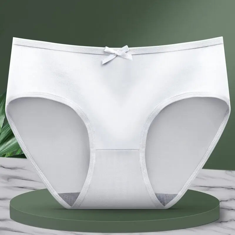 1 Pack Classic Daliy Panties Women Breathable Soft Low-waist Briefs Solid Color Ladies Comfort Underwear M-XL