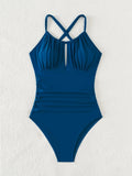 ZTVitality Sexy Solid Color Ruched One Piece Swimsuit 2026 New Arrival Padded Push Up Bandage Swimwear Women Summer Brazilian
