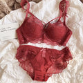 MOYISU Minimizer Bra French Lace for Large Bust, Anti Sagging Full Coverage Push Up Underwire Set, Sensuous Women Sexy Bra & Set