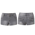 Women's Mini Jean Shorts with Pockets Low Rise Stretchy Denim Shorts Summer Sexy Casual Stylish Slim Fit Hot Short Pants