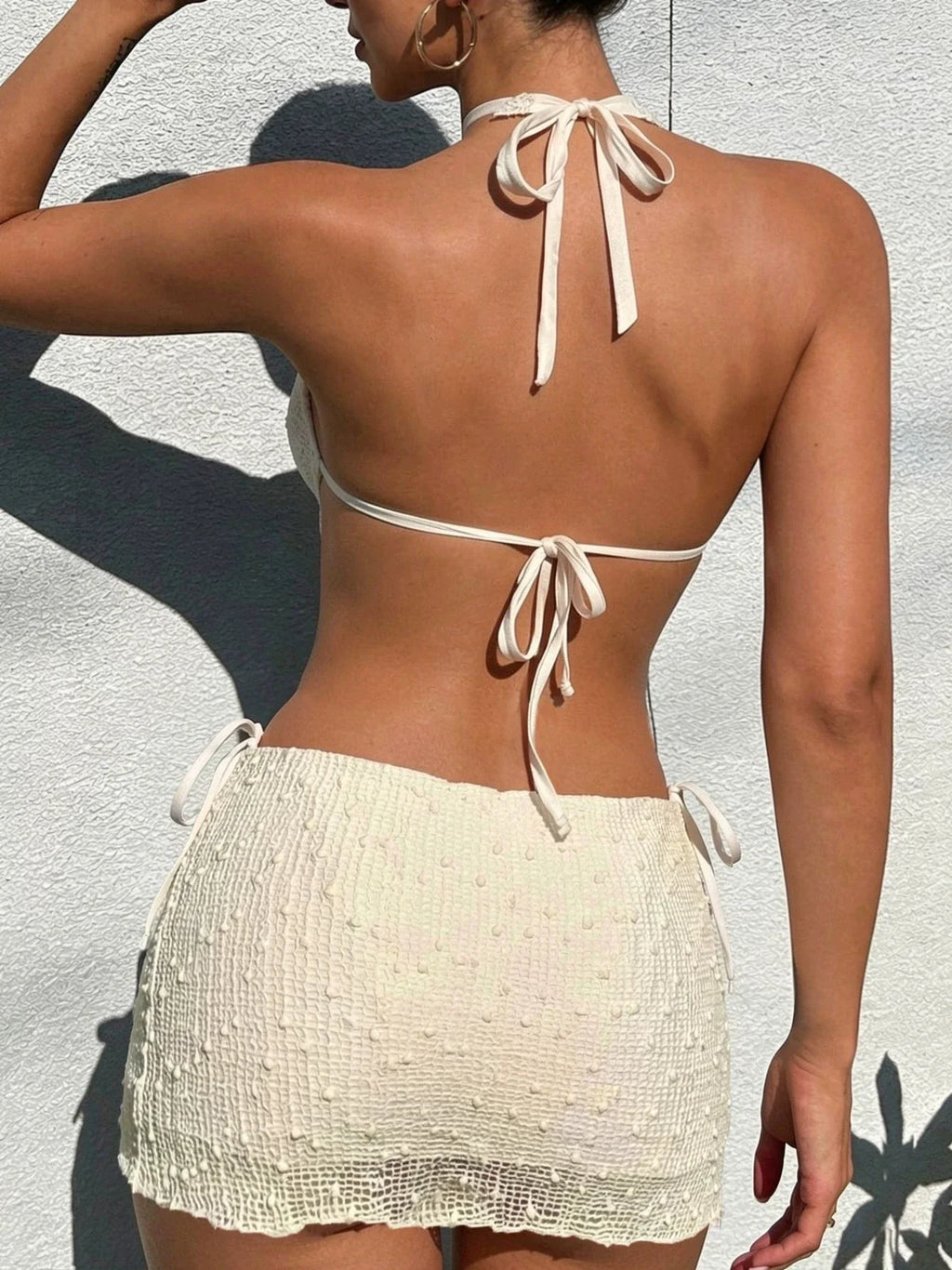 DEKA New 3PC Solid Deep V Tankini Three-pieces Bikini Set Adjustable Shoulder With Skirt Women Swimwear Female Swimsuit Bathing