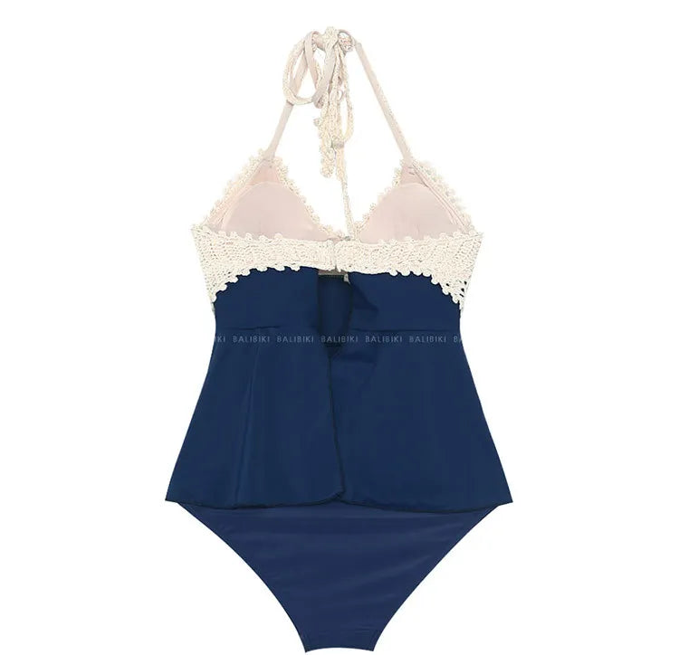 Women knitted Tankinis High Waist Bikini Set Handmade Crochet Bikinis Bathing Suit Beachwear For Asian