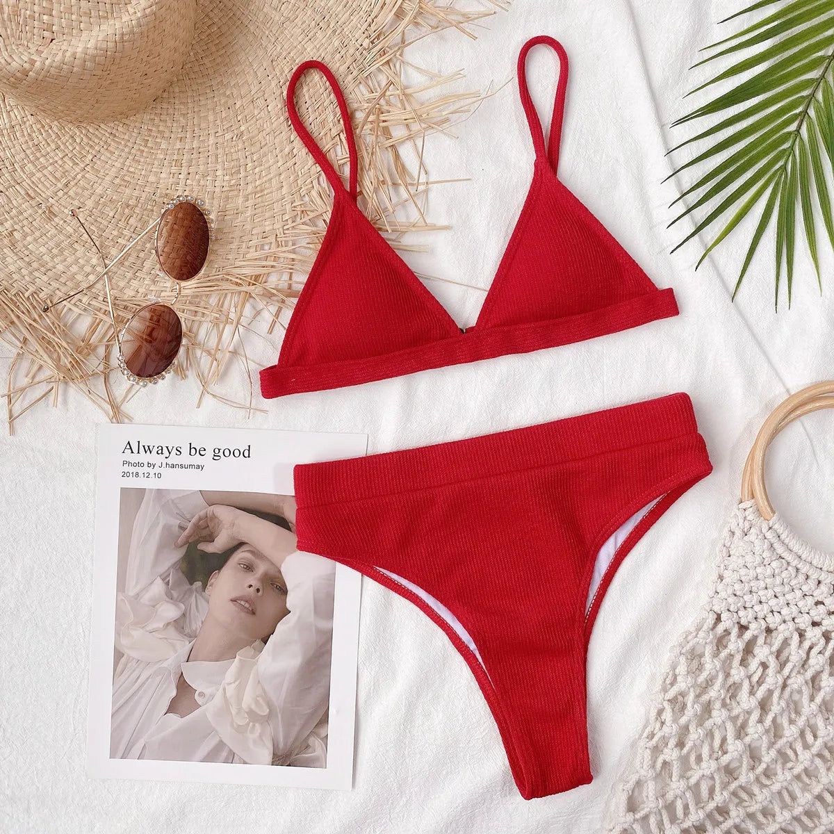 5 Colors Sexy Bikini Women Solid High Waist Swimwear Swimsuit Bikinis Set Ribbed Bathing Suit Female Maillot De Bain Femme 2026