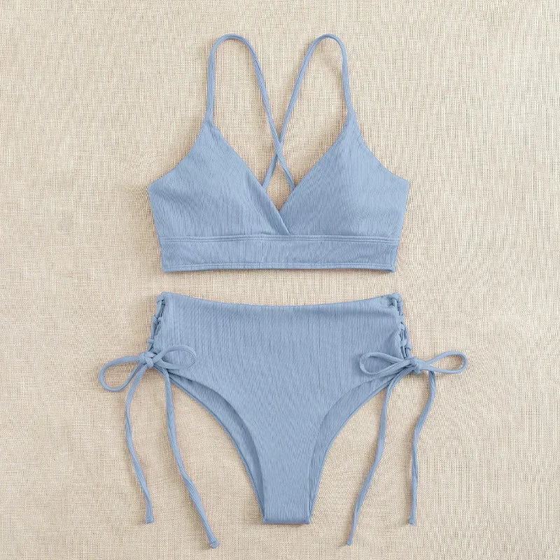 Sexy Bandage High Waist Brazilian Bikinis Sets Swimsuit Swimwear Swimming Suit for Women  New Bikini Mujer Biquinis