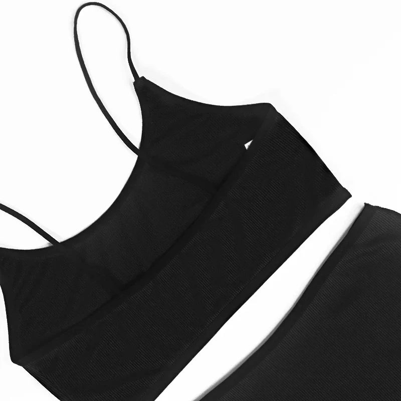2pcs/pack Seamless Women Underwear Set Wireless Panties and Bra Sexy Briefs Tank Crop Top Brassiere Black Sexy Lingerie Sets