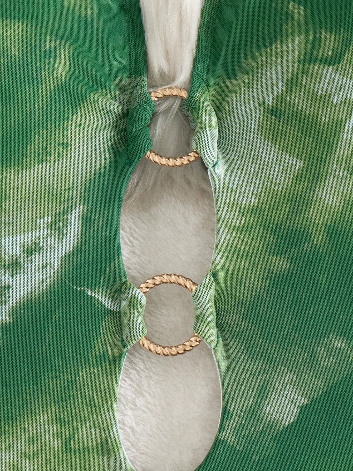 DEKA Metal Ring V Neck One Piece Women's Swimsuit Tummy Control Hellow Out Swimwear Mesh Wrap Bathing Suit For Beach Vacation
