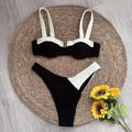 Push Up Solid Patchwork Bikini 2023 Sexy Women Swimsuits Female Swimwear Micro Bikini Set Brazilian Biquini Beachwear Swim Suit