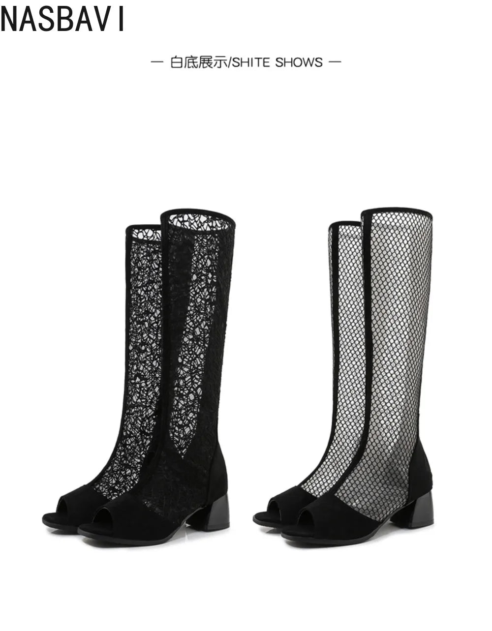 2026 New Spring Summer Sandals Boots Female Sexy Knee Cool Boots Women Gladiator Mesh Round Toe Zipper Shoes Rome Big Size 43