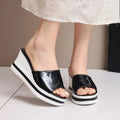 Women Slippers Retro Wedge Sandals Fish Mouth High Heels Shoes Women Thick Bottom Large Size