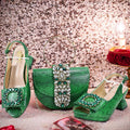 doershow High Quality African Style Ladies Shoes And Bags Set Latest sky blue Italian Shoes And Bag Set For Party Hgv1-1