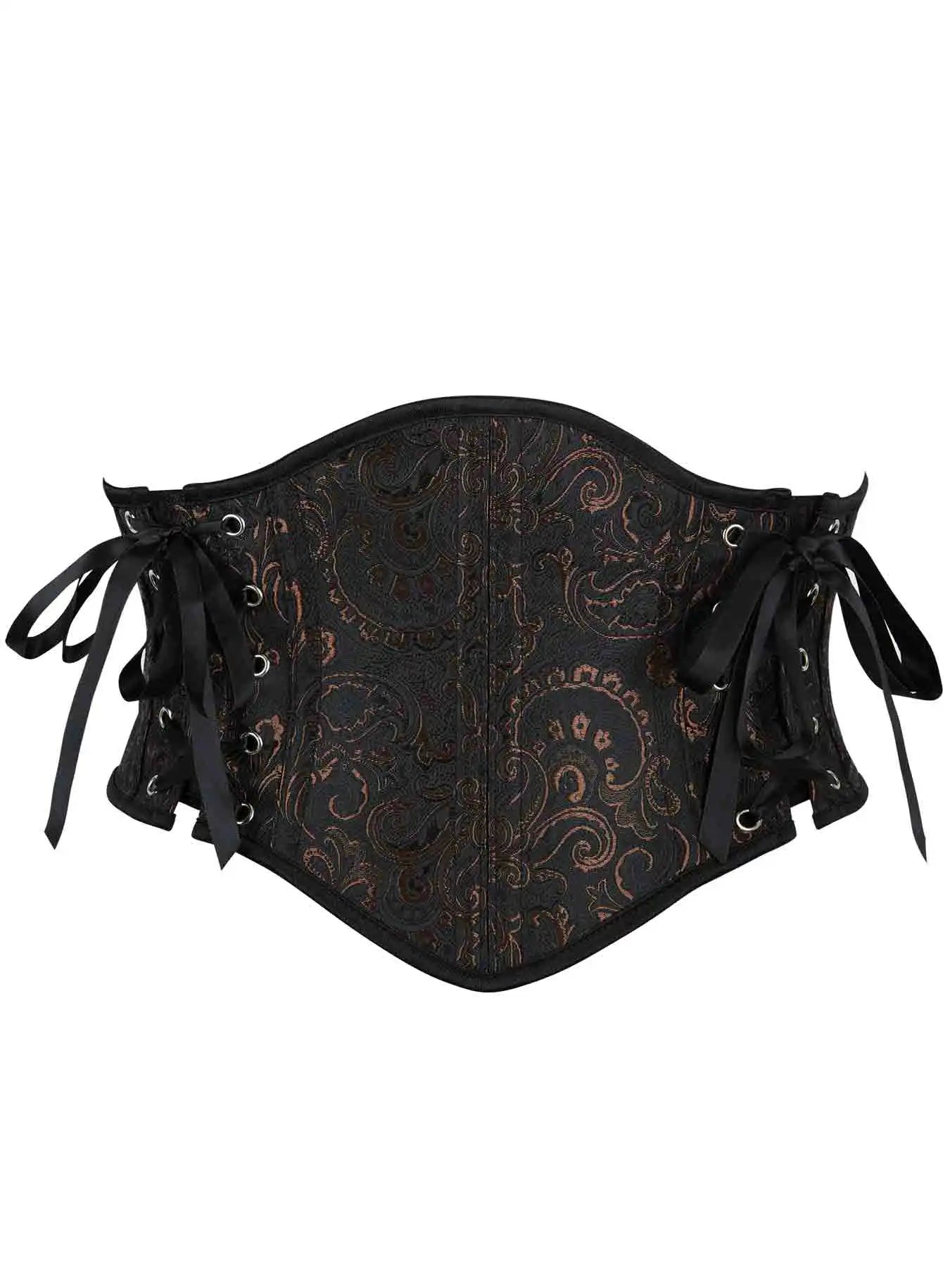 Retro Palace Jacquard Side Zipper Body Shaping Tight Waist Fishbone Side Lace Outer Wear
