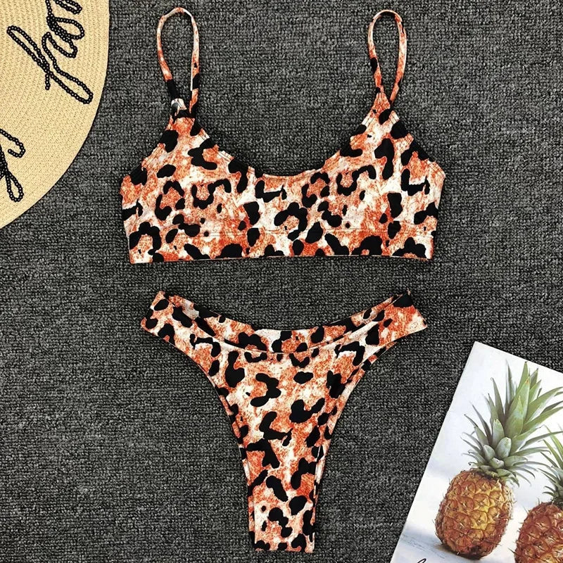 2026 Sexy Leopard Brazilian Bikini Female Swimsuit Women Swimwear Two Pieces Bikini Set High Cut Push Up Bathing Suit Swim Lady
