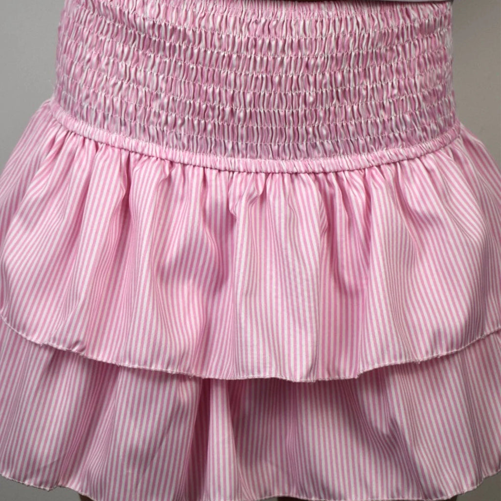Women Vintage Mini Skirt Elegant High Waist Pleated Printed Ruffled Layered Skirt Summer A-line Skirt Streetwear