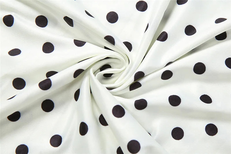 FDYOUI Elegant Polka Dot White Skirts for Women Chic Low Waist Lace Patchwork Mid-calf Skirt Office Lady Slim Dress Streetwear