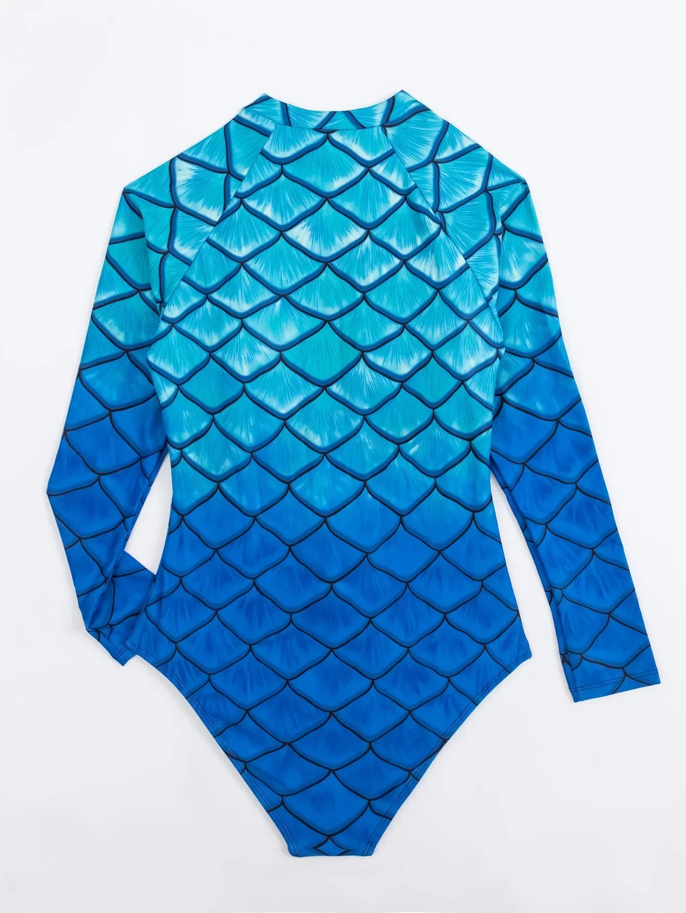 2026 New  Fish Scale Printed Surfing Suit for Women,Long Sleeve One-Piece Swimsuit,Zipper Competitive High Elasticity Bikini