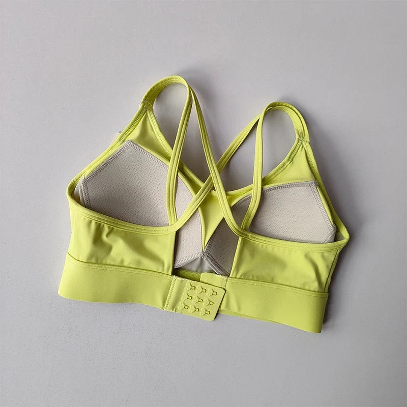 Women's Summer Shock-absorbing Running Yoga Tank Top with a Beautiful Contrasting Sports Bra and a Professional Pilates Bra