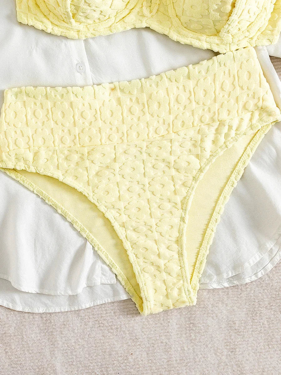S - XL V Shaped Underwired Female Swimsuit High Waist Bikini Women Swimwear Two-pieces Bikini Set Bather Bathing Suit Swim Lady