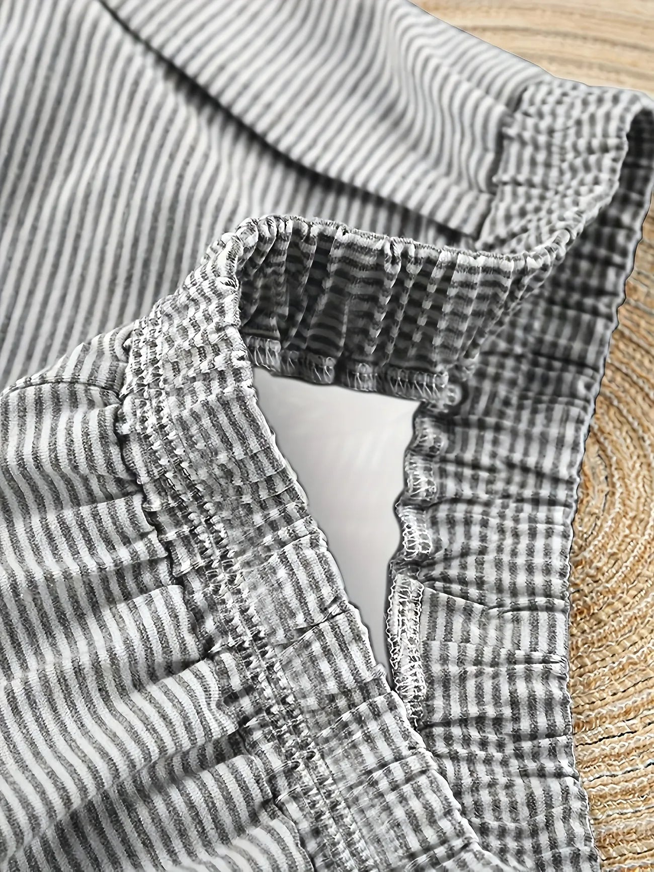 Women Striped Pajama Set 2pcs Short Sleeve Crop Top Elastic Waist Shorts Soft Summer Loungewear Home Sleepwear