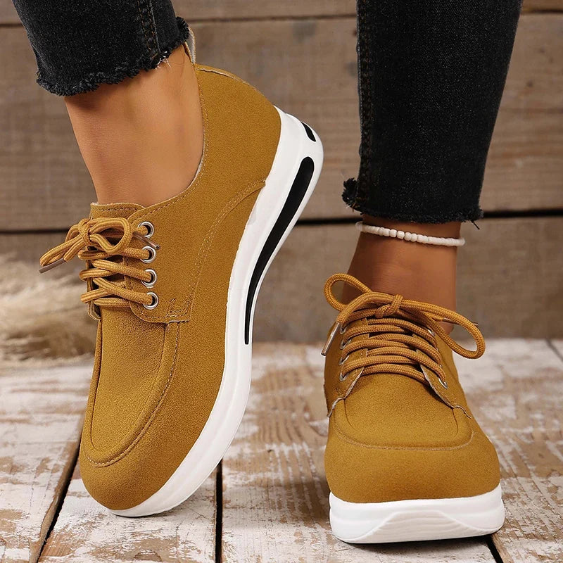 Comfortable Lace Up Platform Sneakers Women Lightweight Plus Size 43 Thick Sole Casual Shoes Woman 2025 Non Slip Sport Sneaker
