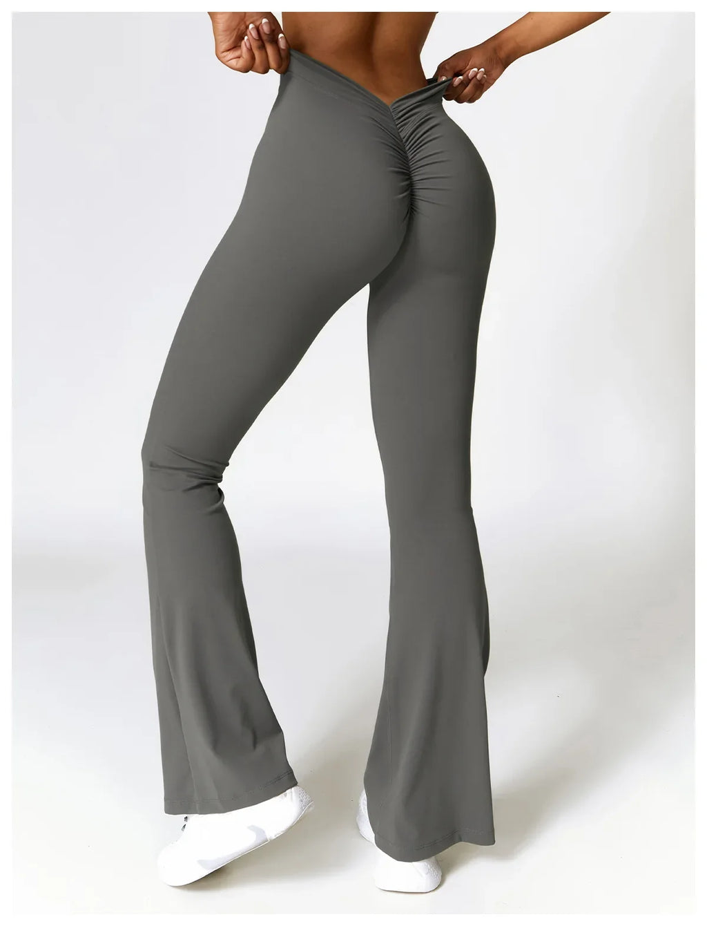 Sexy Sports Leggings Women V Back Scrunch Flares Leggings High Waist Yoga Flares Pants Push Up Gym Leggings Women Yoga Clothes