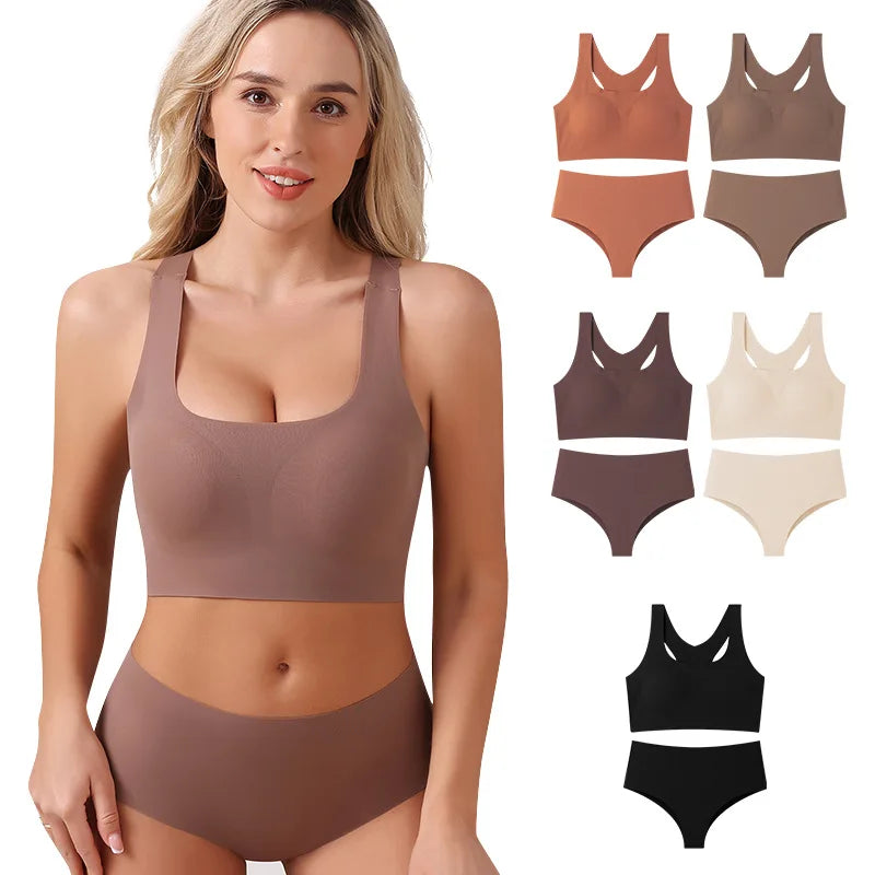 Women's Underwear Sexy Seamless Bra and Panty Set Wire Free Brassieres Female Womens Lingerie Underwear & Sleepwears