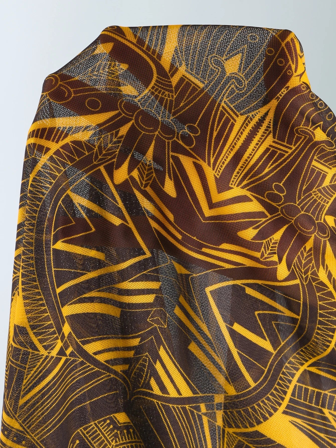 2026 Printed Mesh Swimsuit One Piece & Beach Dress Long Sleeves Swimwear Women Bathing Swimming Swim Suit Padded Beachwear