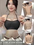 MOYISU Low Back Bra Small Chest -Thickened Pads Convertible Straps Seamless Enhancer for Dresses Elegant Exposed Shoulder Design
