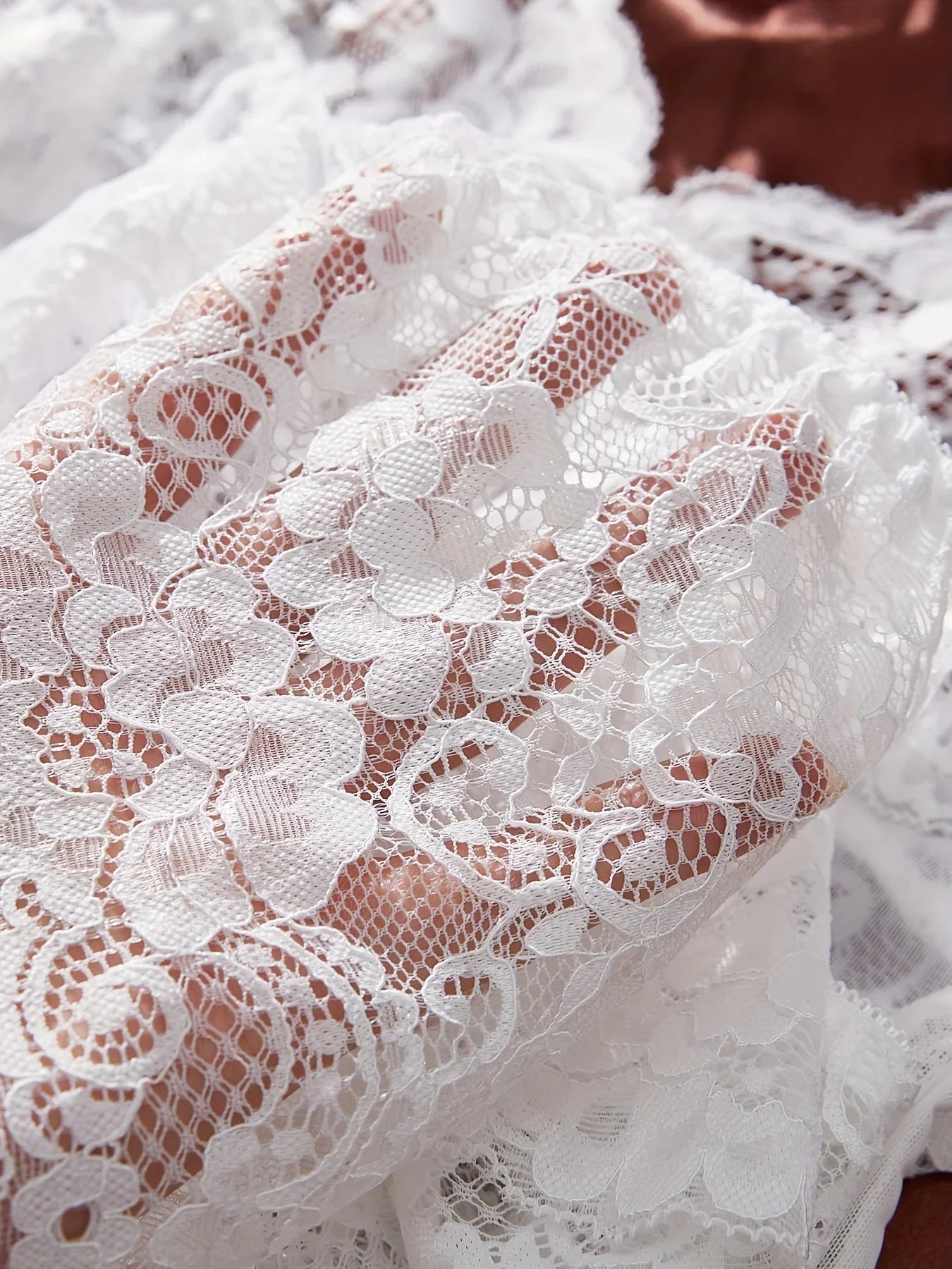 White Sexy Contrast Lace and Mesh Ruffle Babydoll Sleep Dress Woman Nightgown V-neck Open Bra Sleep Skirt Nighties Sleepwear