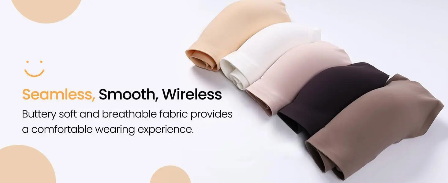 Women's Seamless Underwear 3/4 Cup and Thin Molded Cup Bra Wire-free Shaping Underwear Comfortable and Breathable Push Up