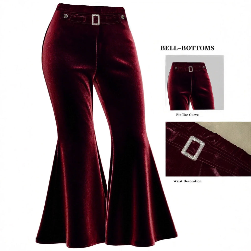 spring and autumn versatile wide-leg pants with metal decoration large size gold velvet wide-leg pants casual pants